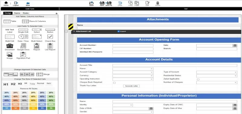 Workstream RapidAutomator form designer